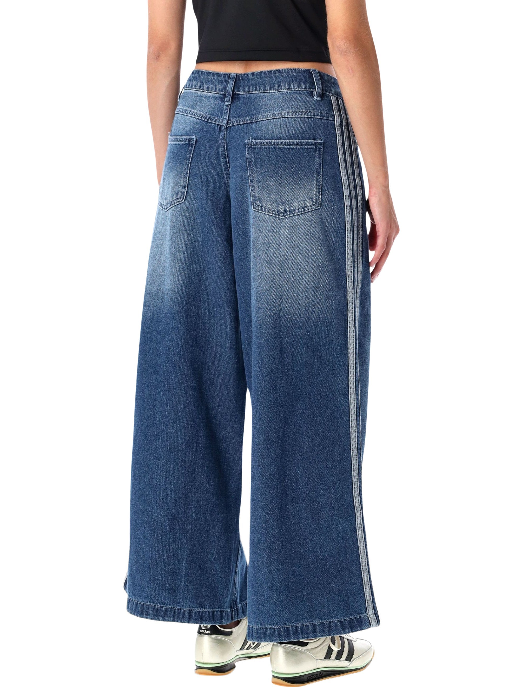 Adidas Adicolor wide leg denim jeans Inddnm Blue Cotton