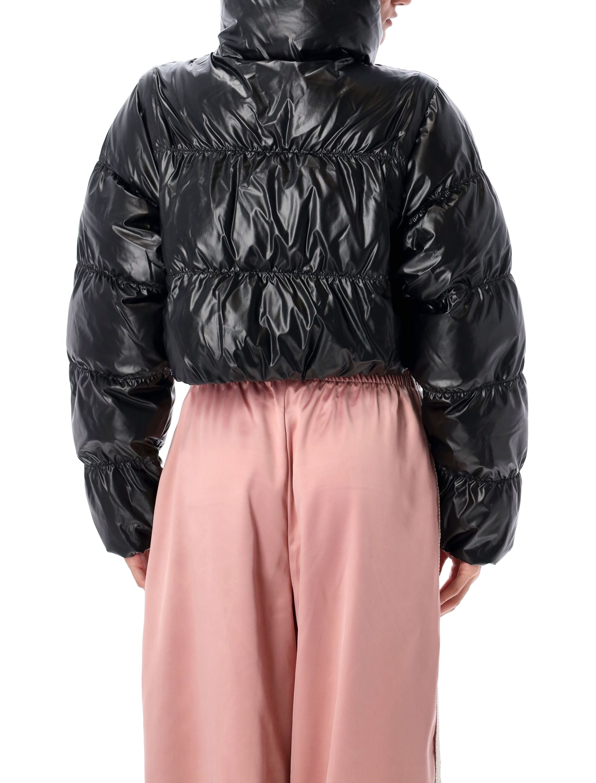 Essential glossy cropped puff jacket Black Polyurethane Lining
