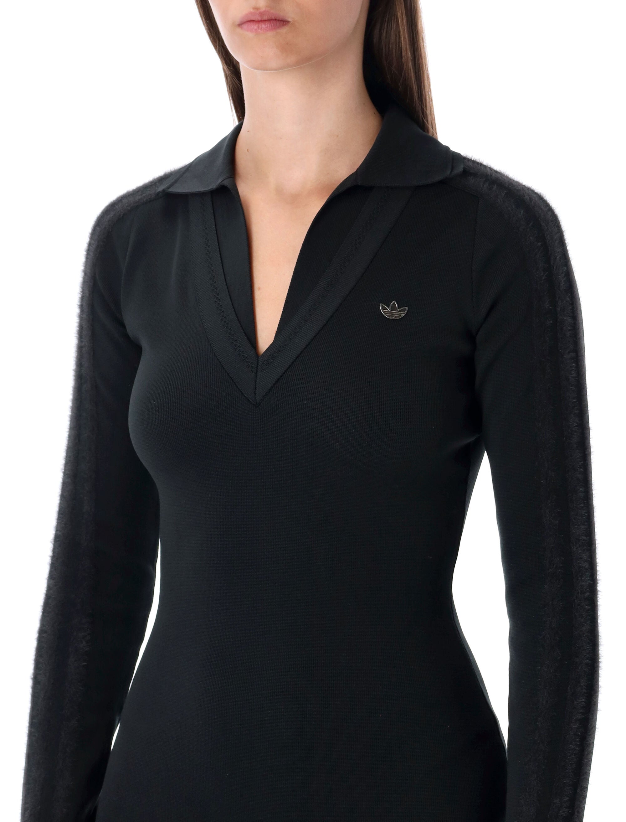 Adidas Originals black ribbed mini dress Pet-recycled
