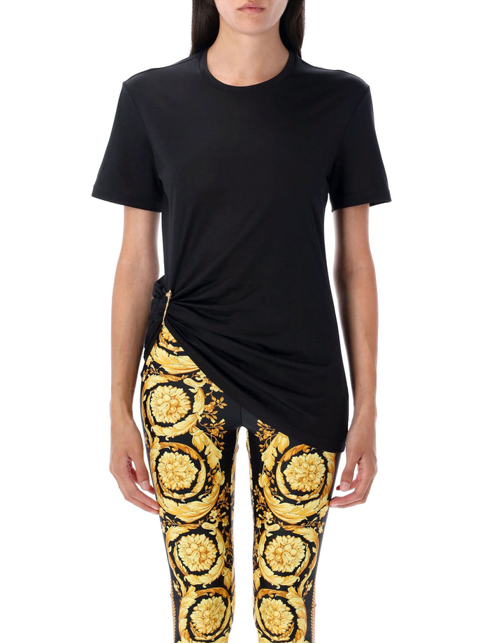 Safety Pin t-shirt Black Silk Tshirt