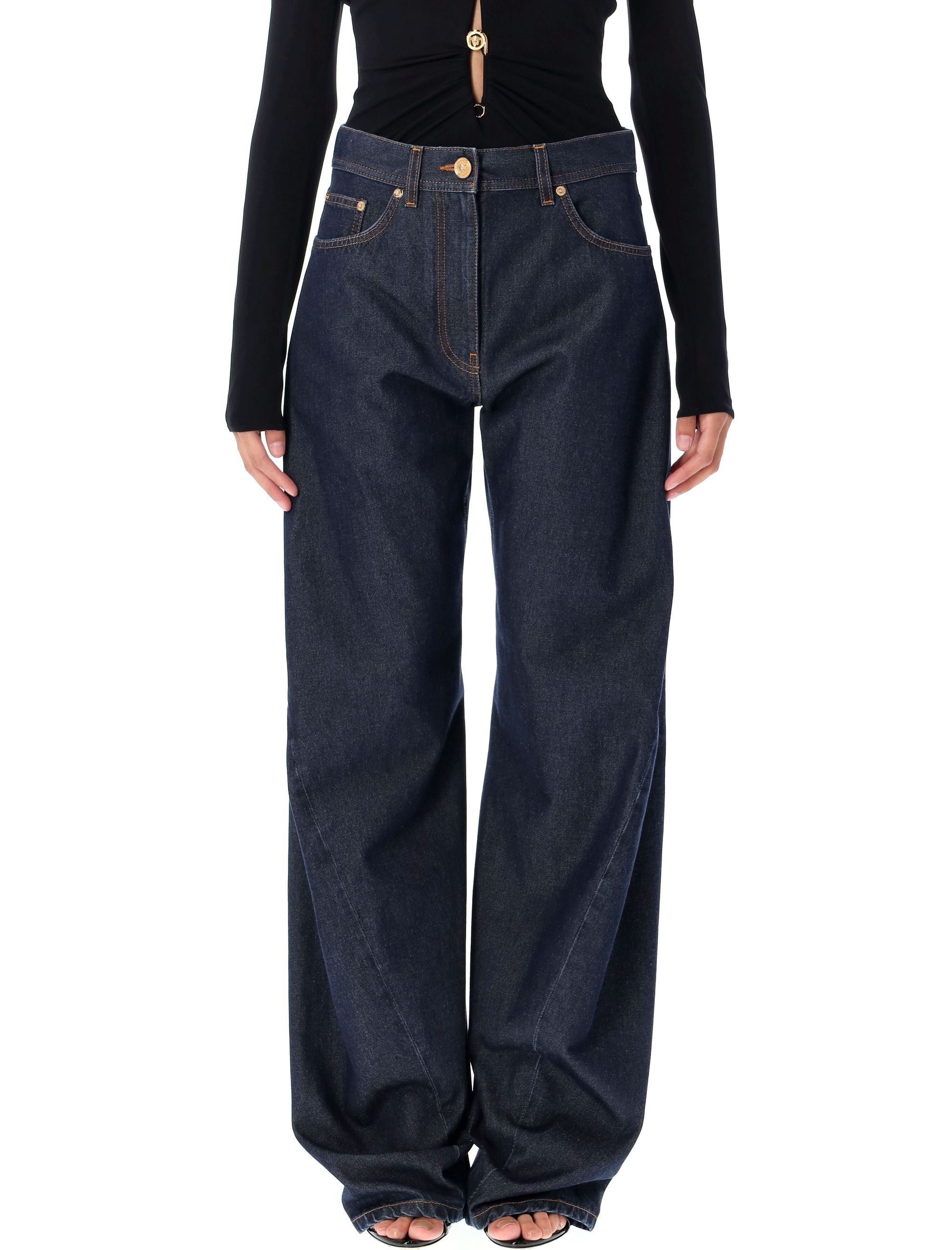 Twisted baggy jeans Blue Black Cotton