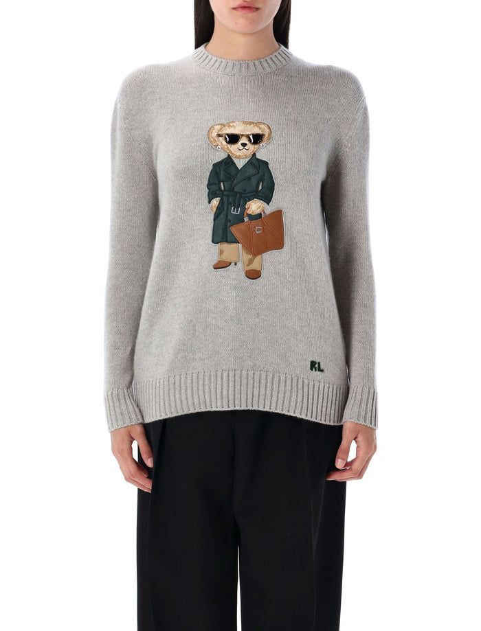 Bear Sweater Pearl Grey Melange Cashmere