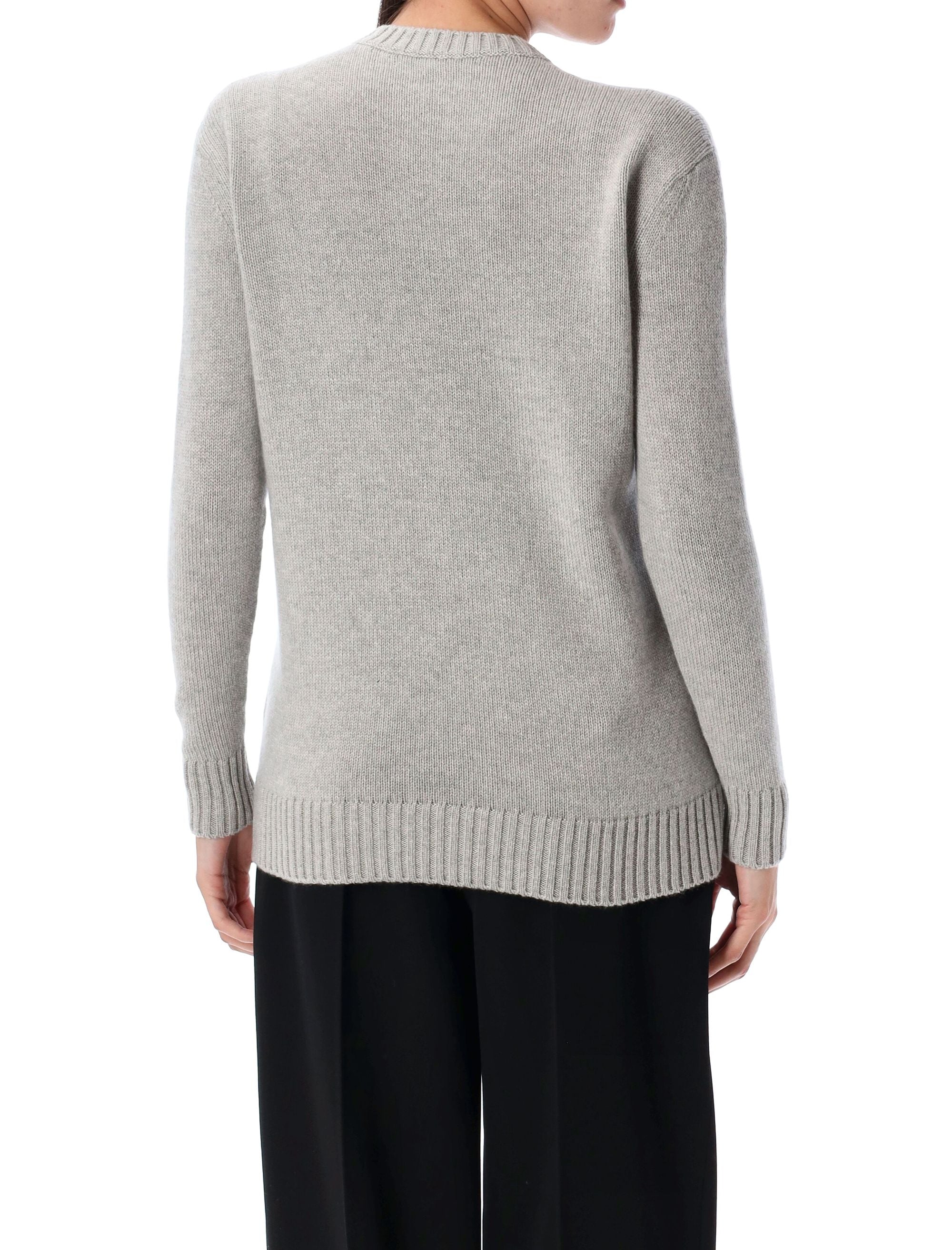 Bear Sweater Pearl Grey Melange Cashmere