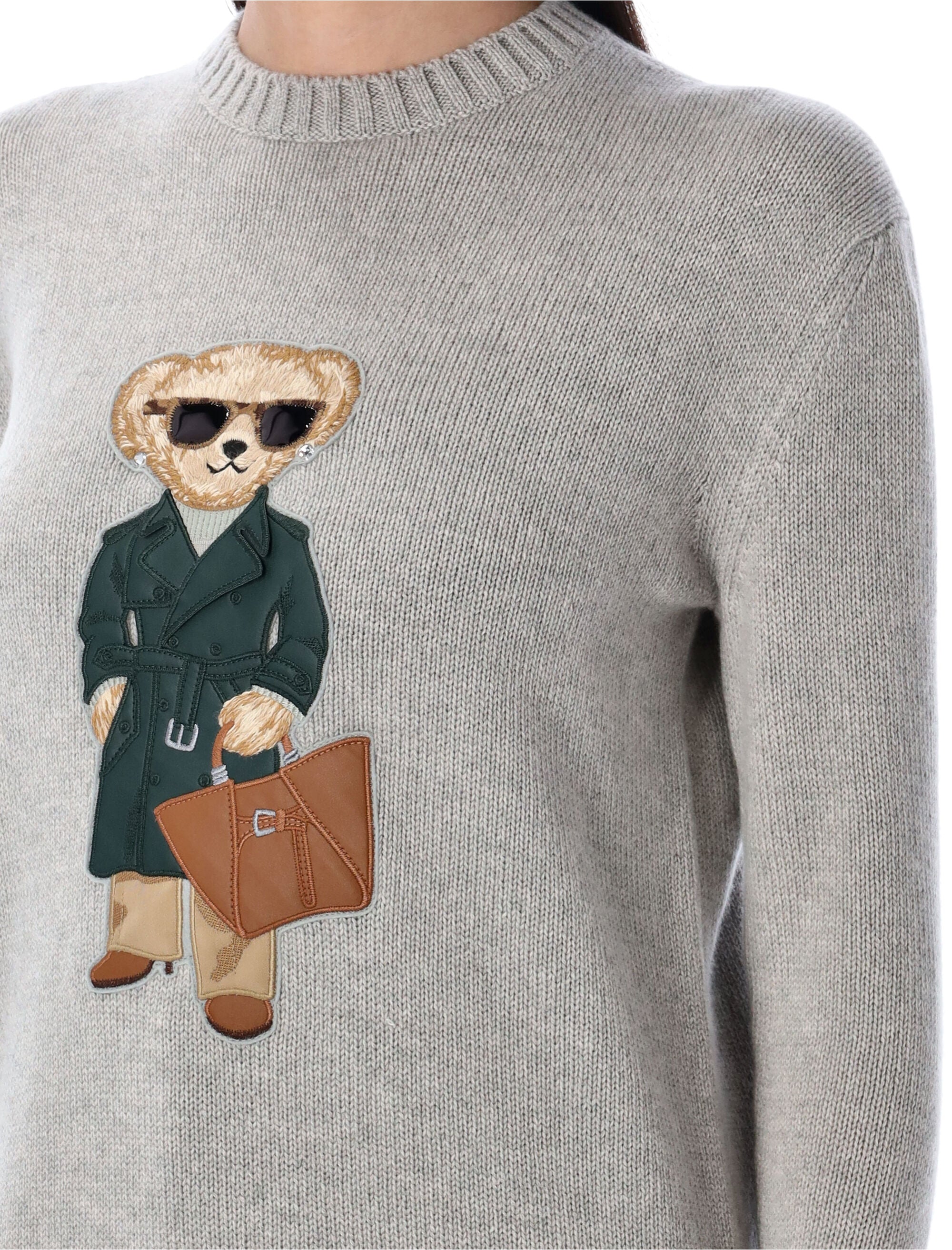 Bear Sweater Pearl Grey Melange Cashmere