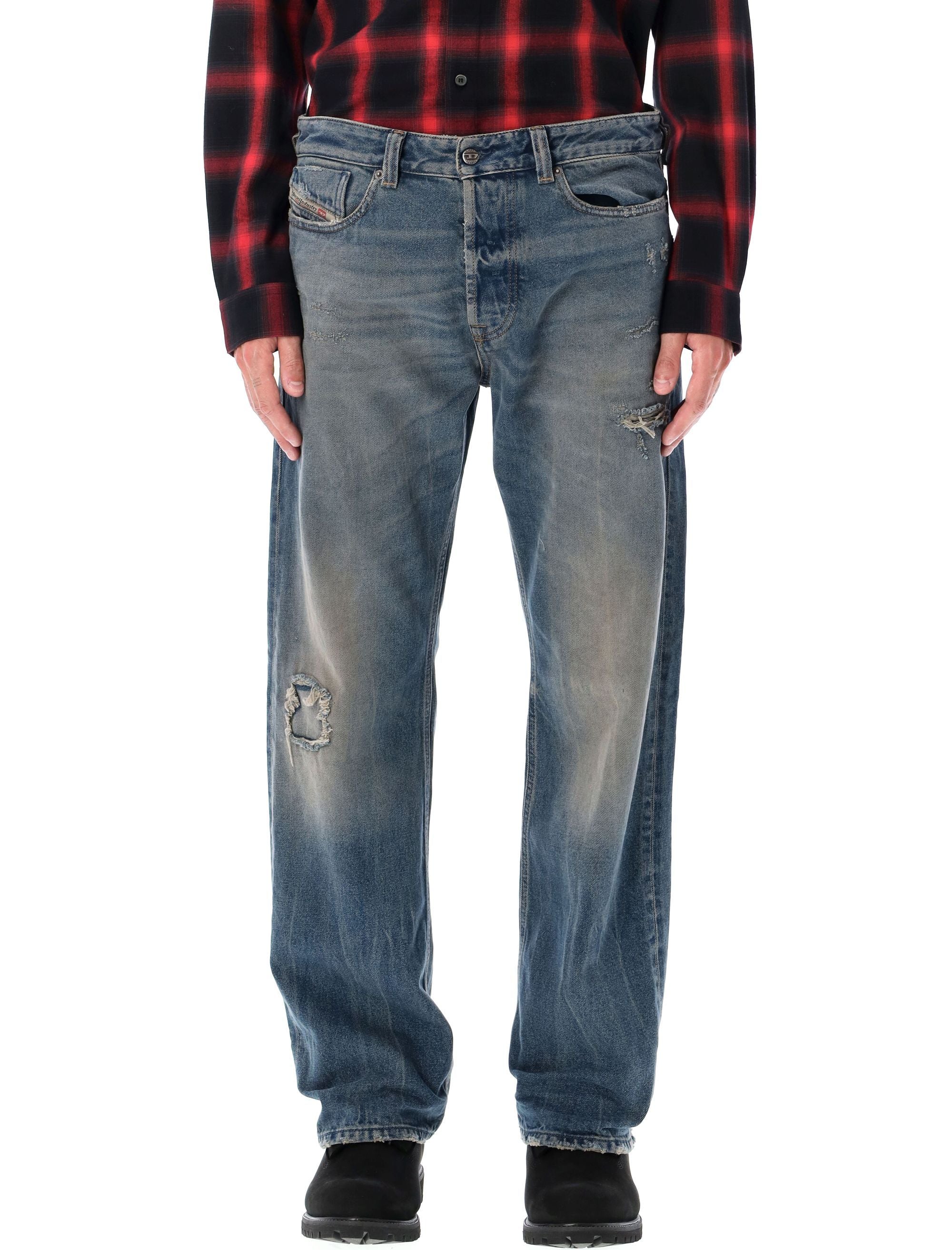 Diesel 1980 D-eeper Destroyed Jeans Blue Dk Wash Cotton