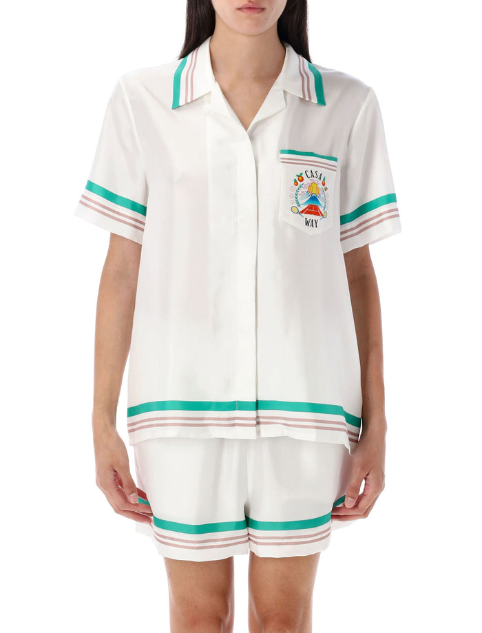 Casa Way short sleeves silk shirt White