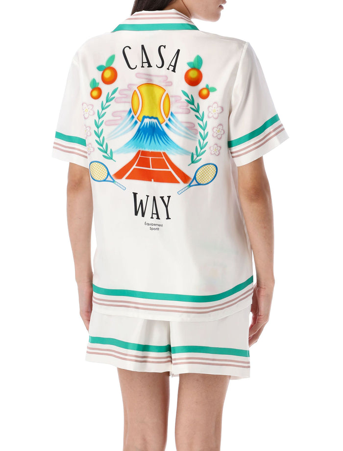 Casa Way short sleeves silk shirt White