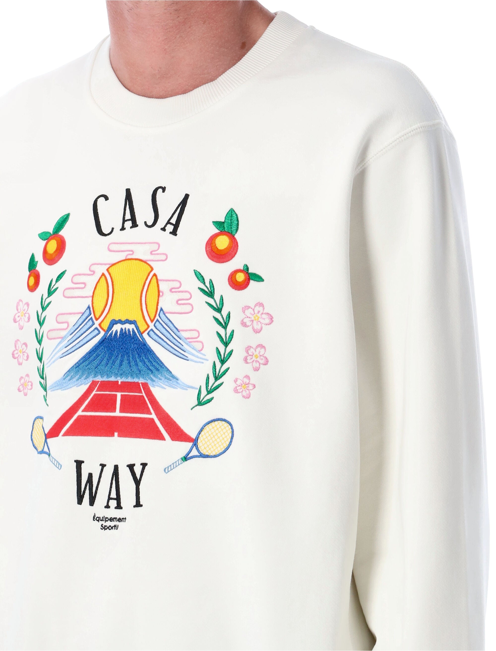 Casa Way Mountain embroidered sweatshirt Off White Organic Cotton
