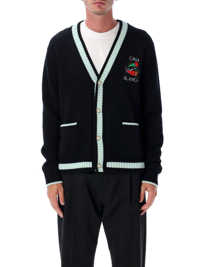 Casa Mountain Temple cardigan Black Merino Wool
