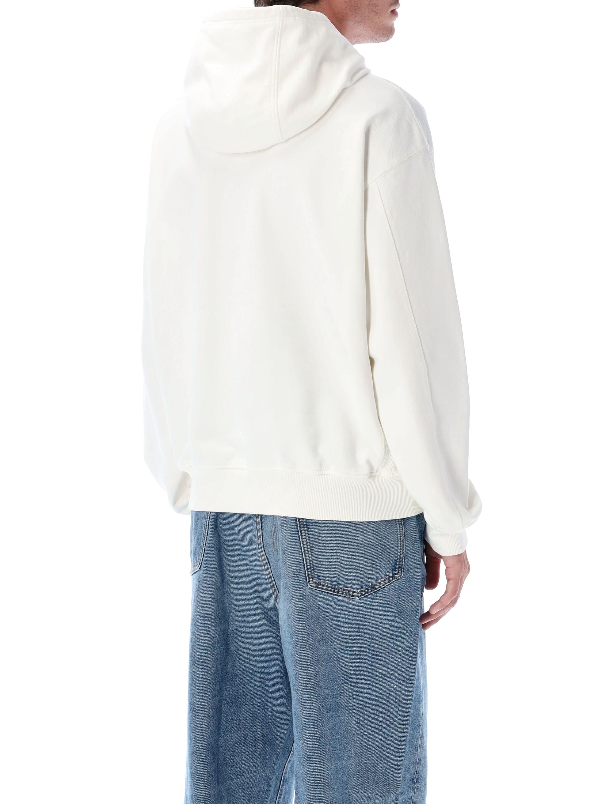 Casa Way Mountain embroidered hoodie Off White Organic Cotton Sweatshirt