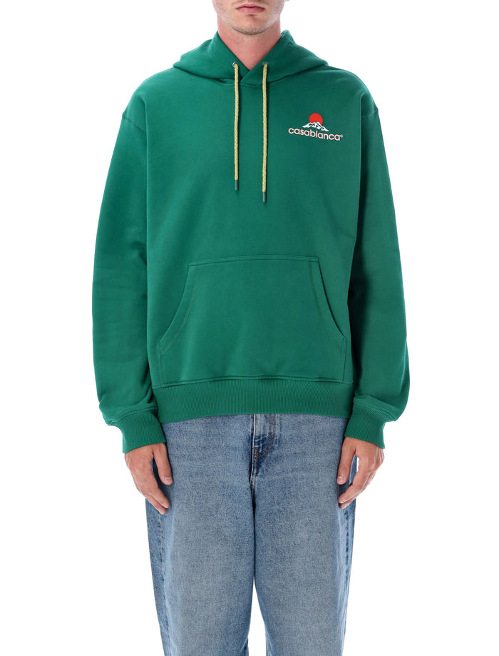 Casablanca Montagne printed hoodie Green Organic Cotton Sweatshirt