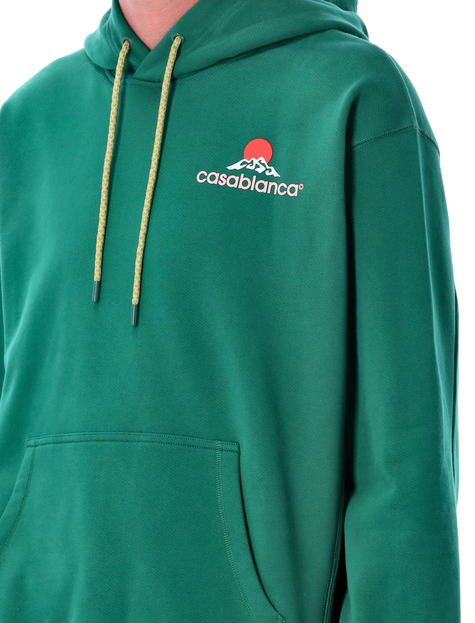 Casablanca Montagne printed hoodie Green Organic Cotton Sweatshirt