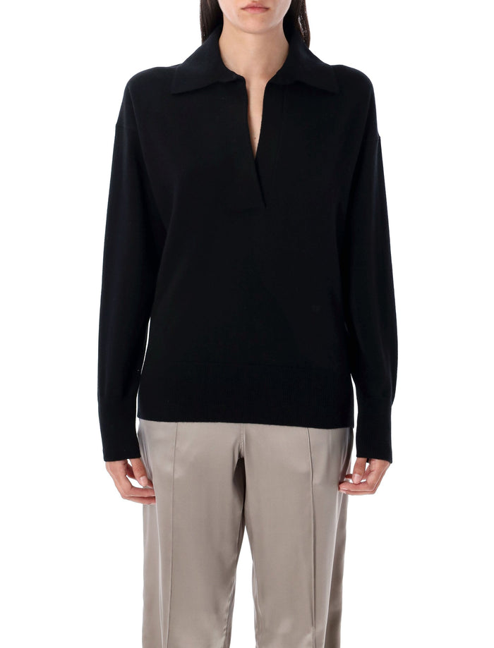 Cashmere polo sweater Black