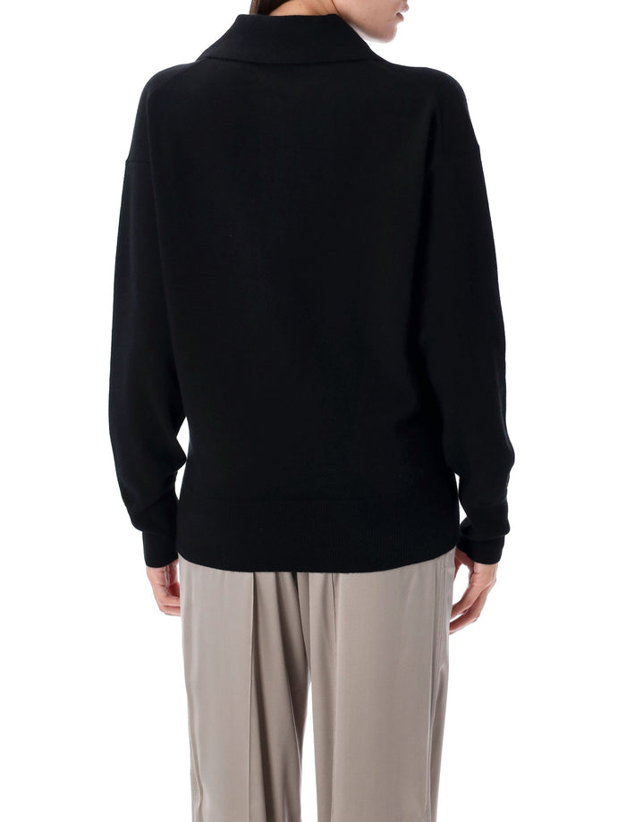 Cashmere polo sweater Black