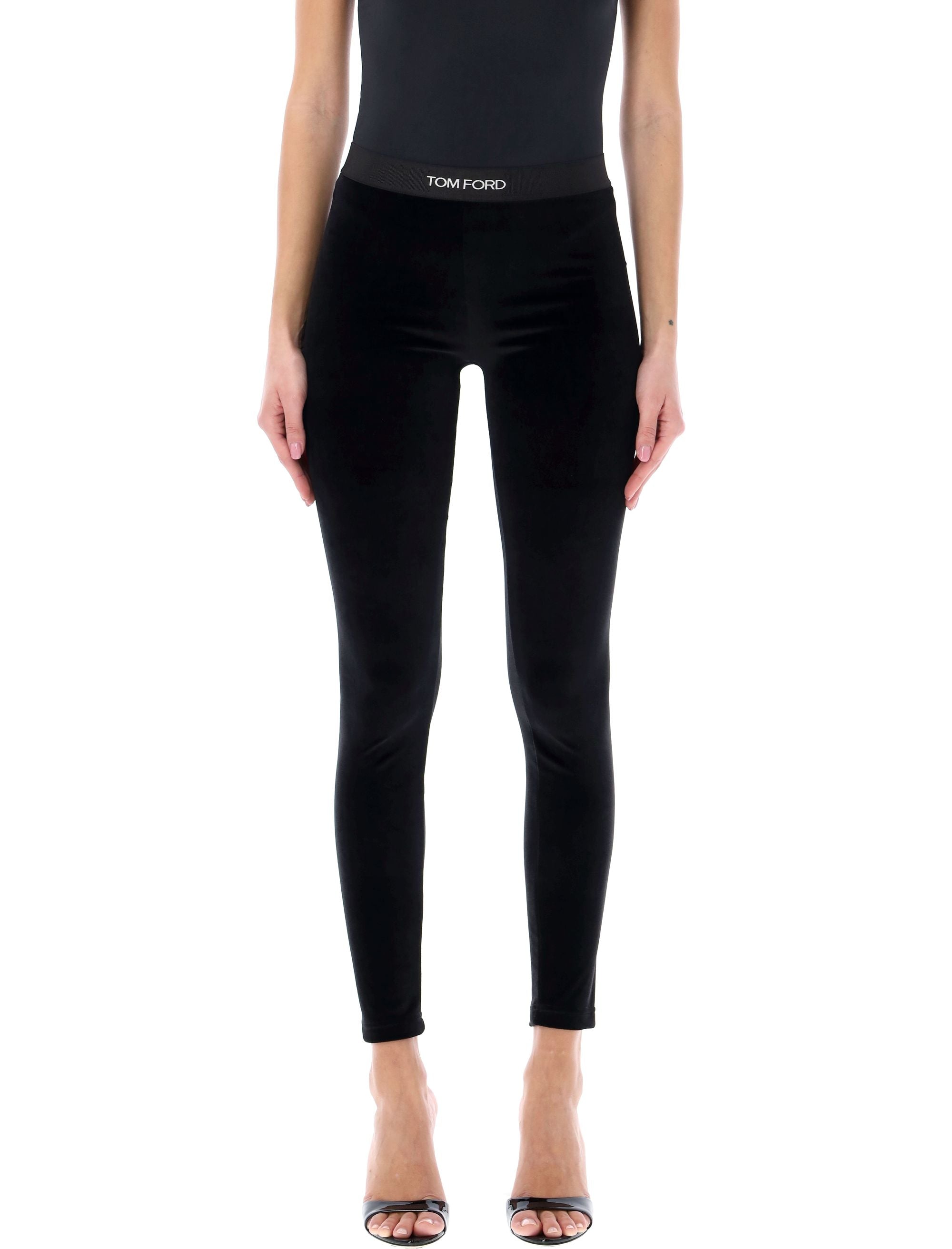 Branded leggings Black Triacetate