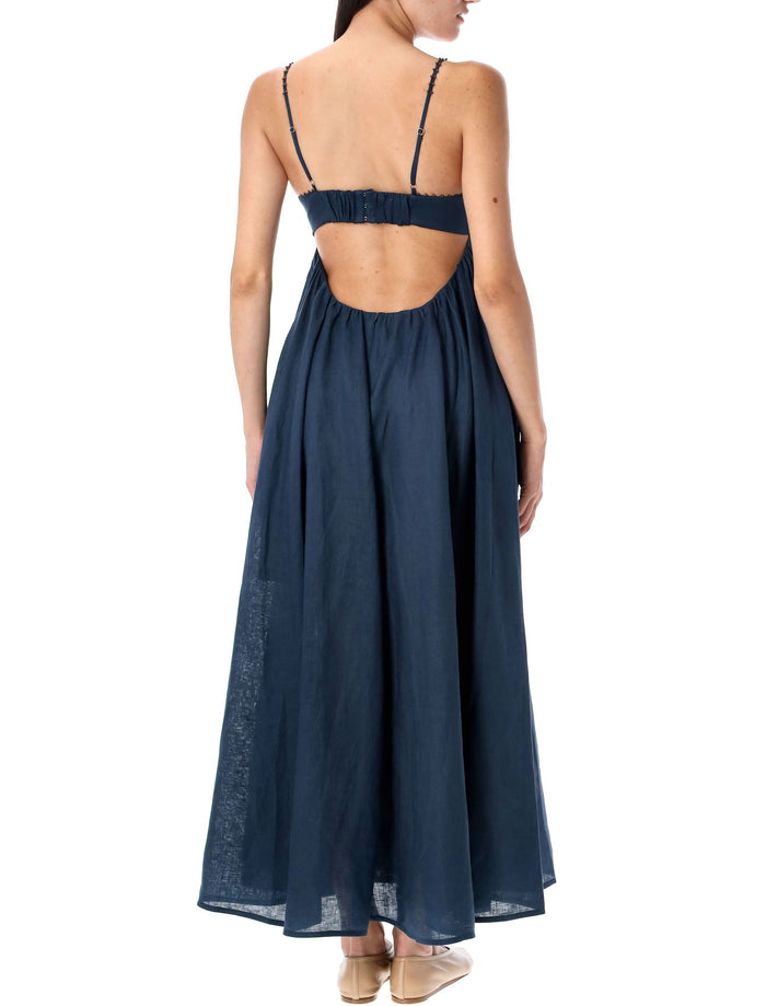 Ascension twist front dress Dark Blue Linen