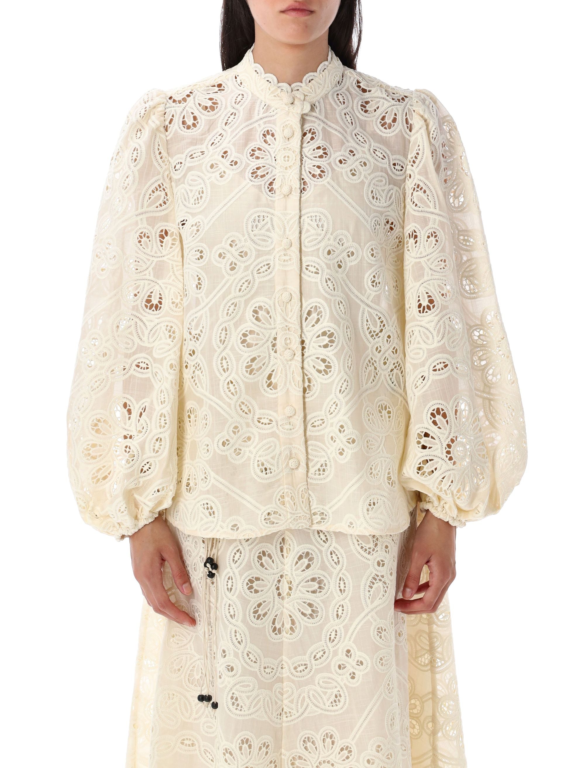 Rhiannon embroidered blouse Ivory Cotton