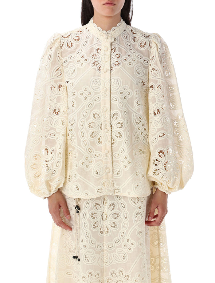 Rhiannon embroidered blouse Ivory Cotton