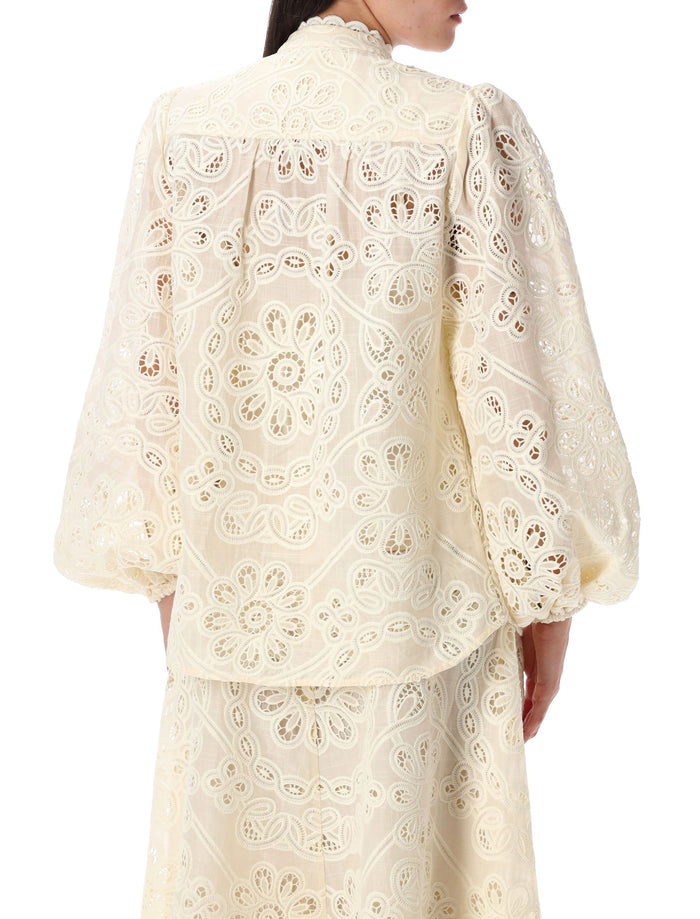 Rhiannon embroidered blouse Ivory Cotton
