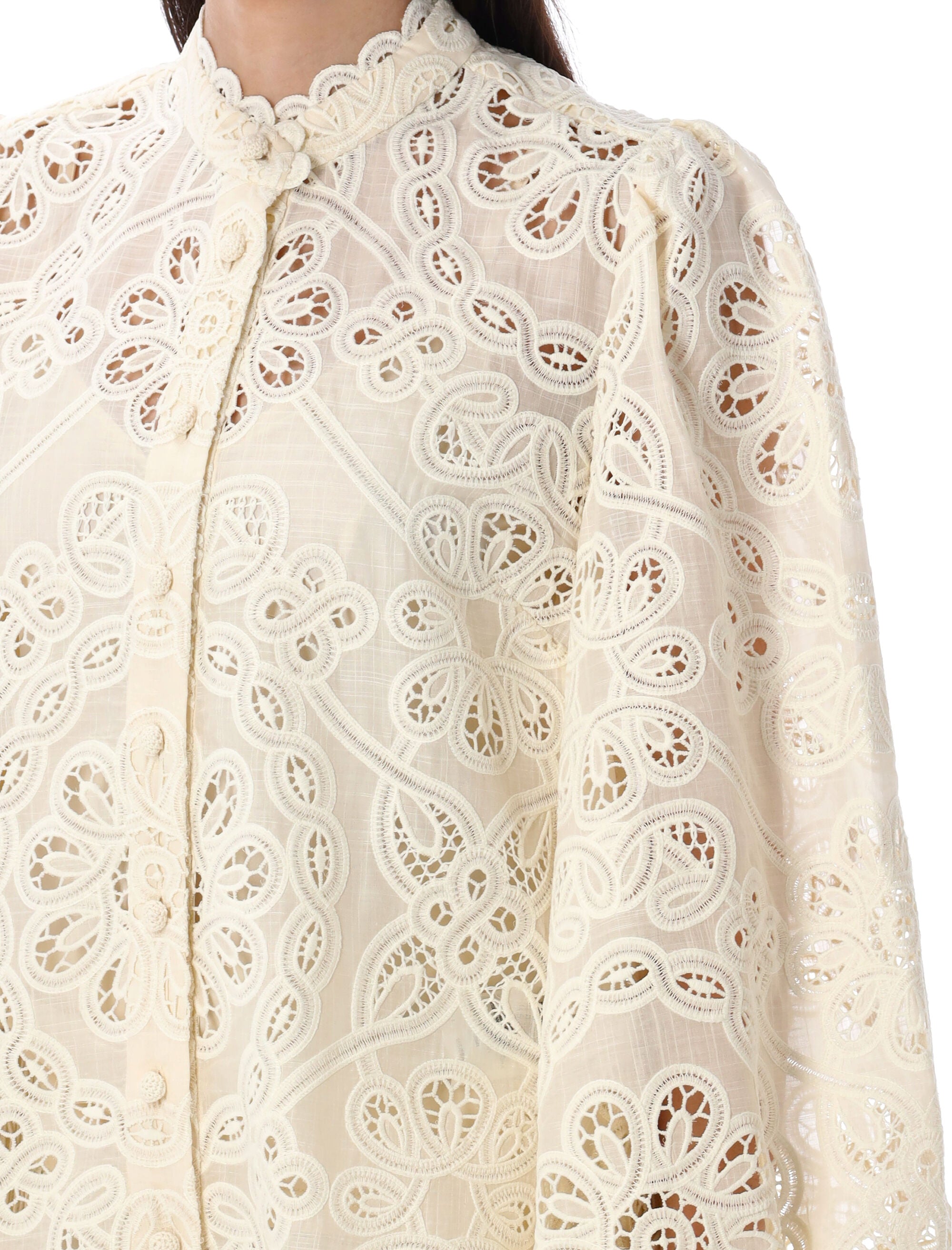 Rhiannon embroidered blouse Ivory Cotton