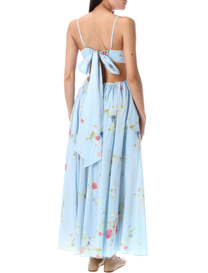 Lucky picnic maxi dress Light Blue Floral Cotton