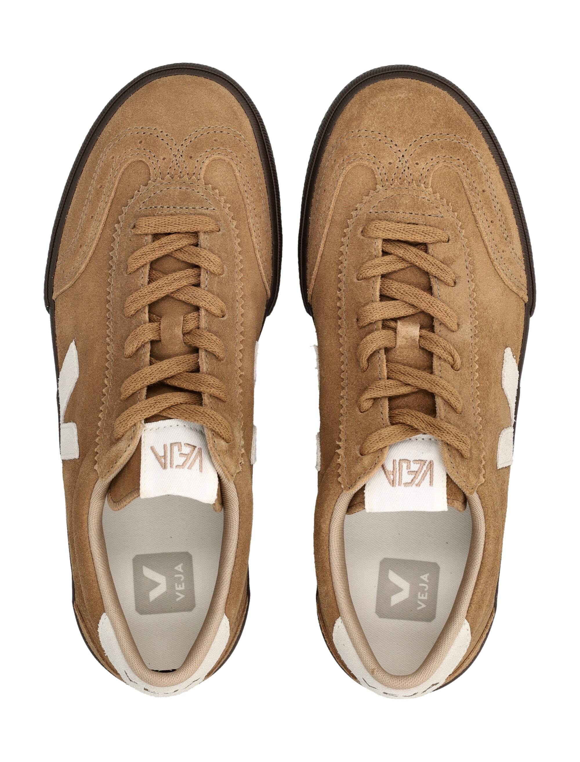 Veja Volley Tent brown and white suede sneakers Tent_natural_eagle Upper Outsole