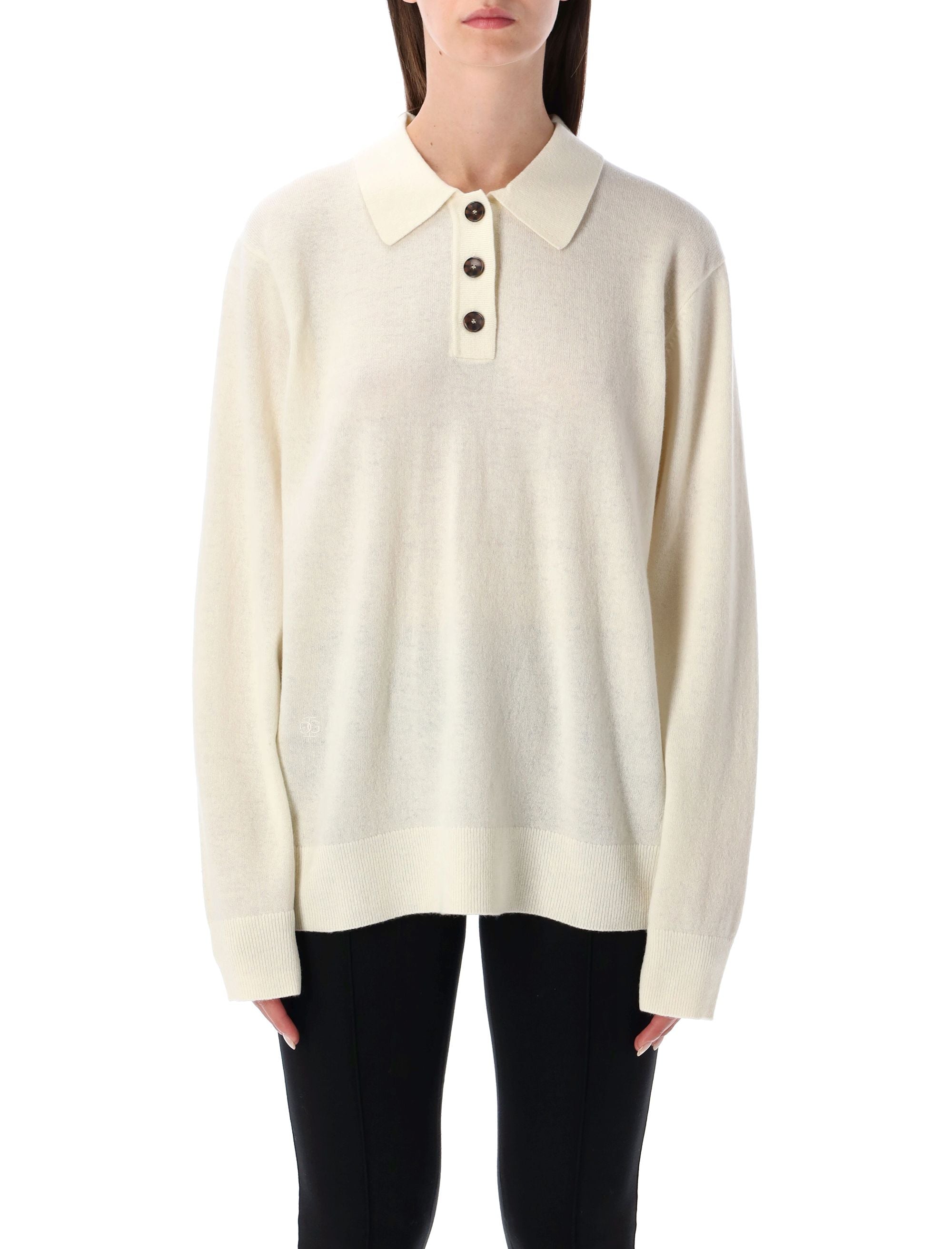 The Garment Como Polo Sweater Cream Wool