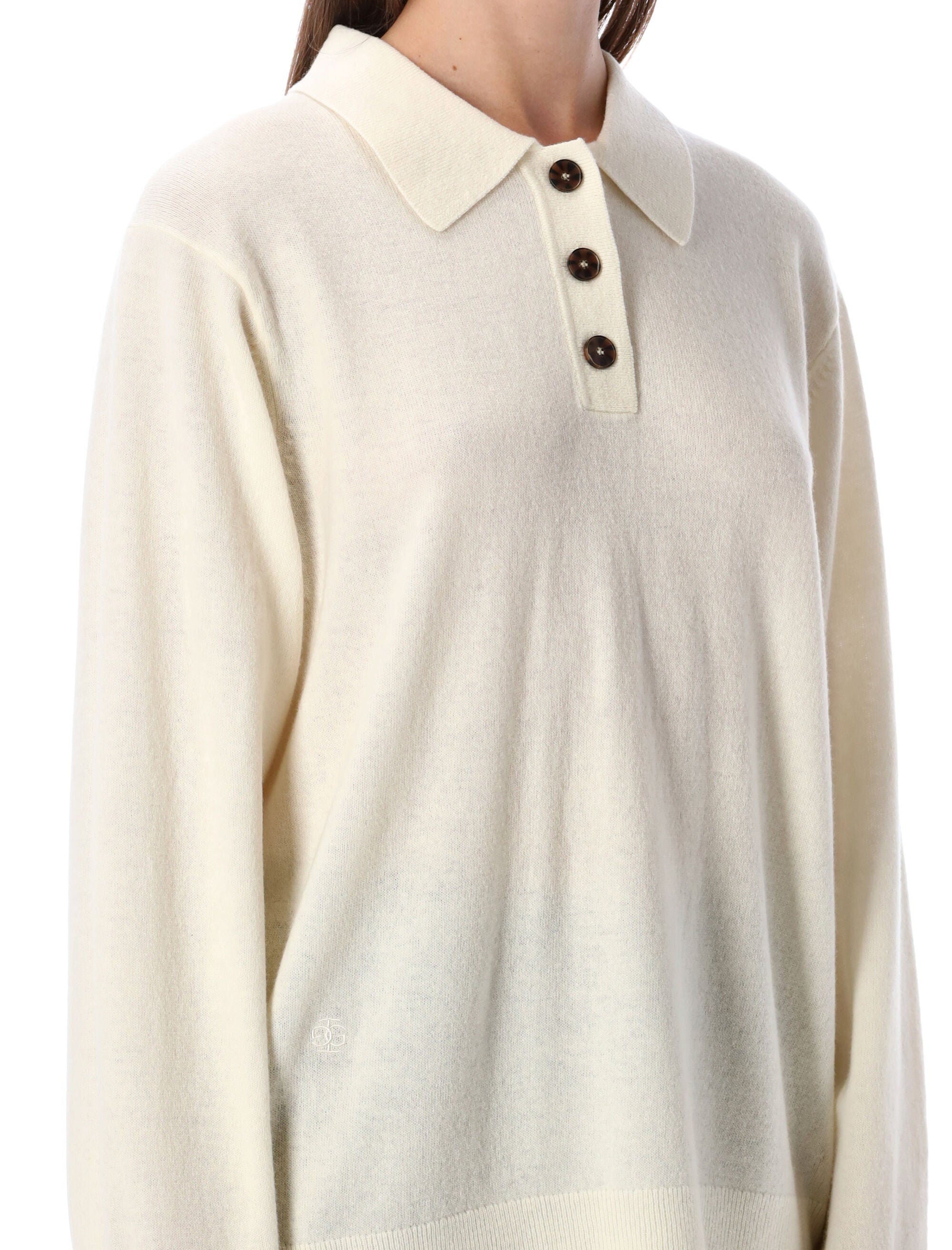The Garment Como Polo Sweater Cream Wool