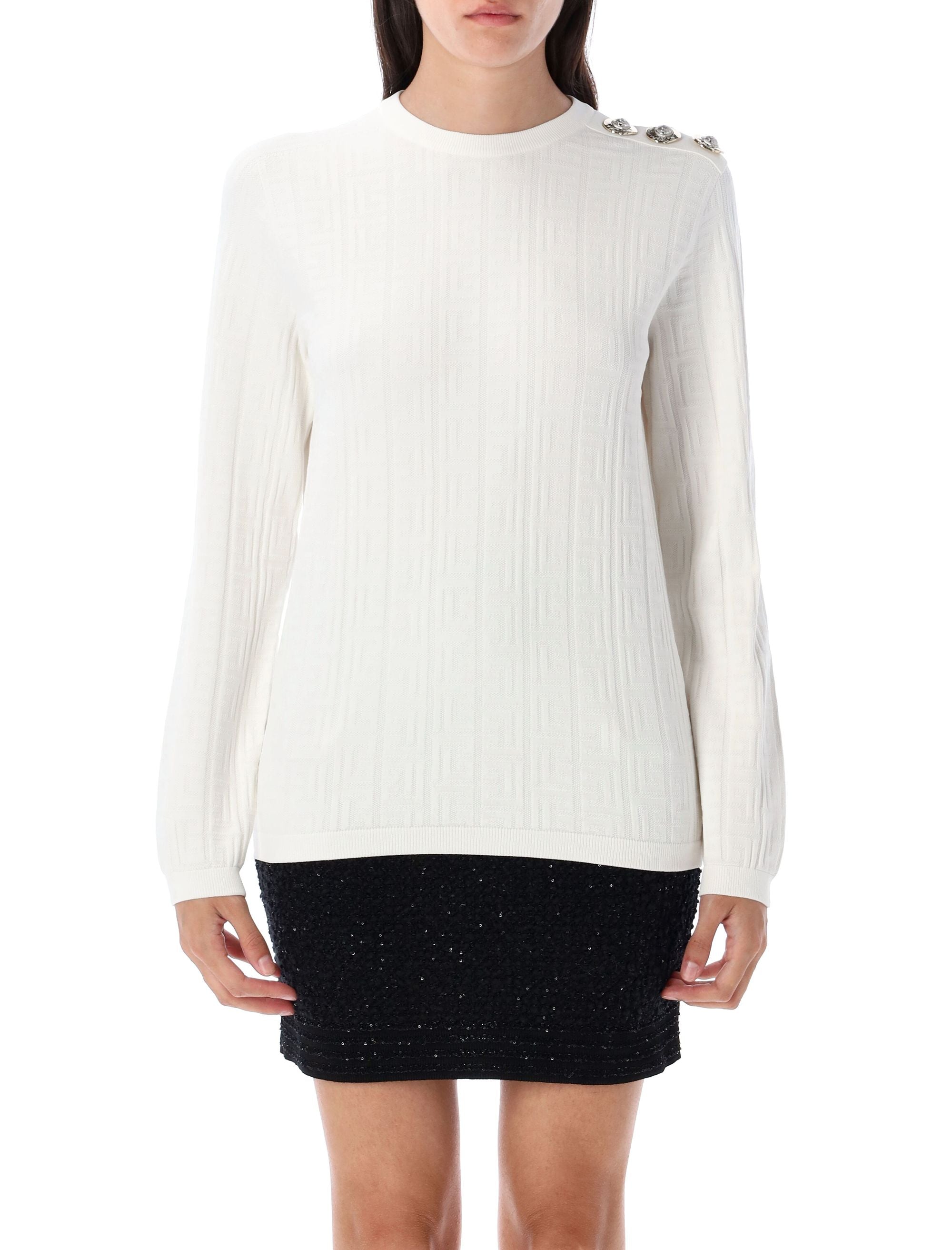 Monogrammed knit top Naturel Viscose Sweater