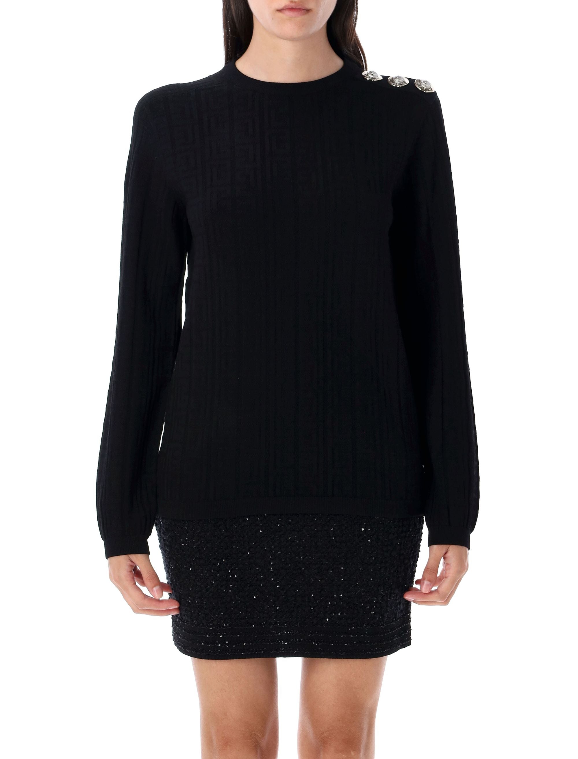 Monogrammed knit top Noir Viscose Sweater