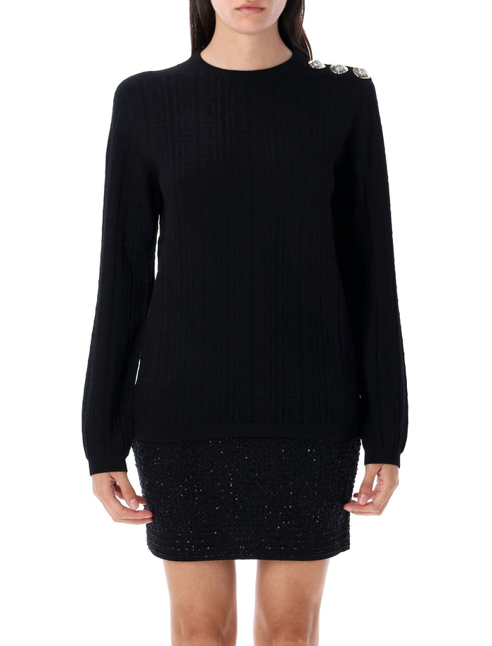 Monogrammed knit top Noir Viscose Sweater