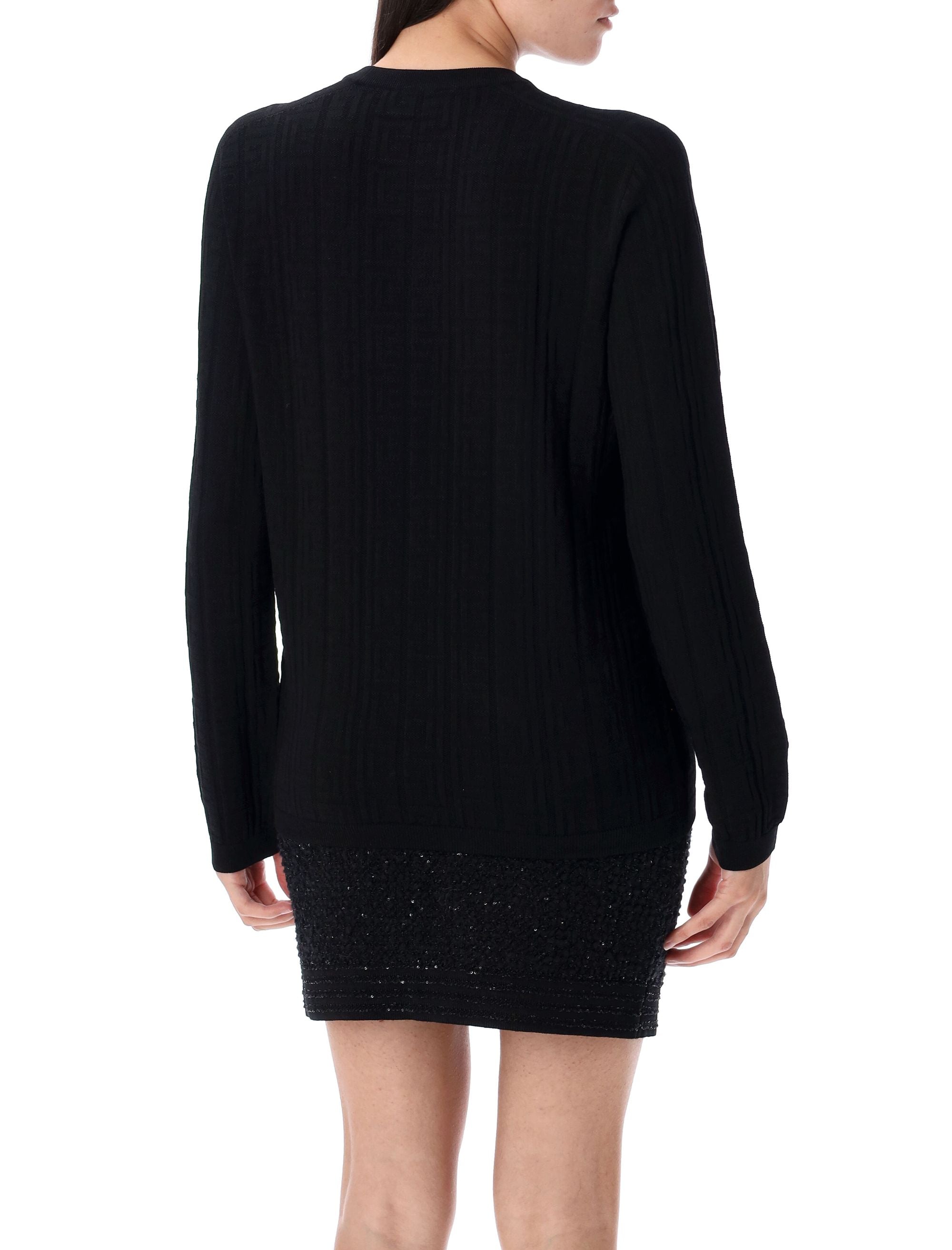 Monogrammed knit top Noir Viscose Sweater