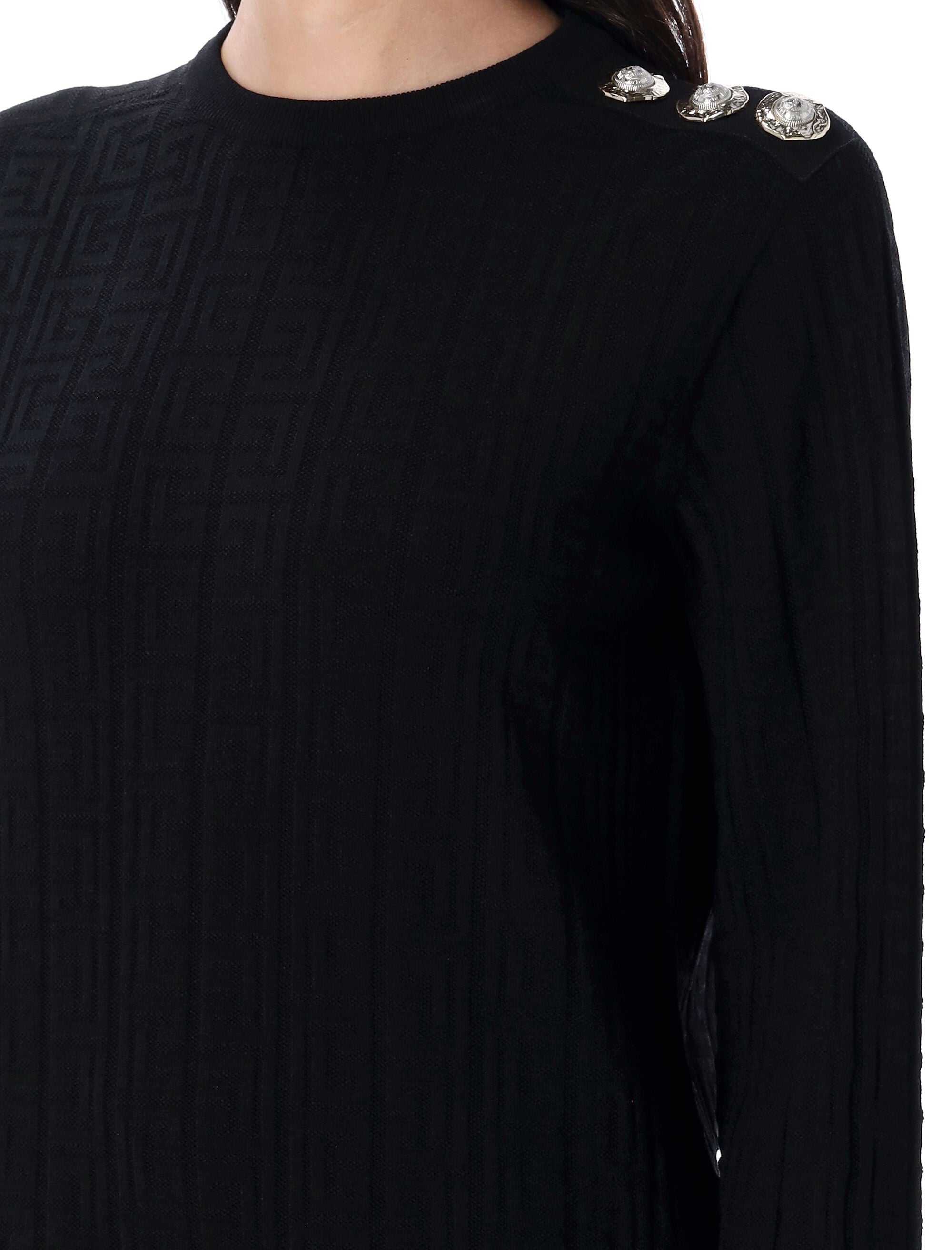 Monogrammed knit top Noir Viscose Sweater