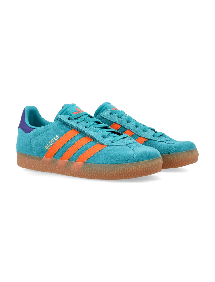 Kid - Gazelle leather sneakers Green/orange Sole