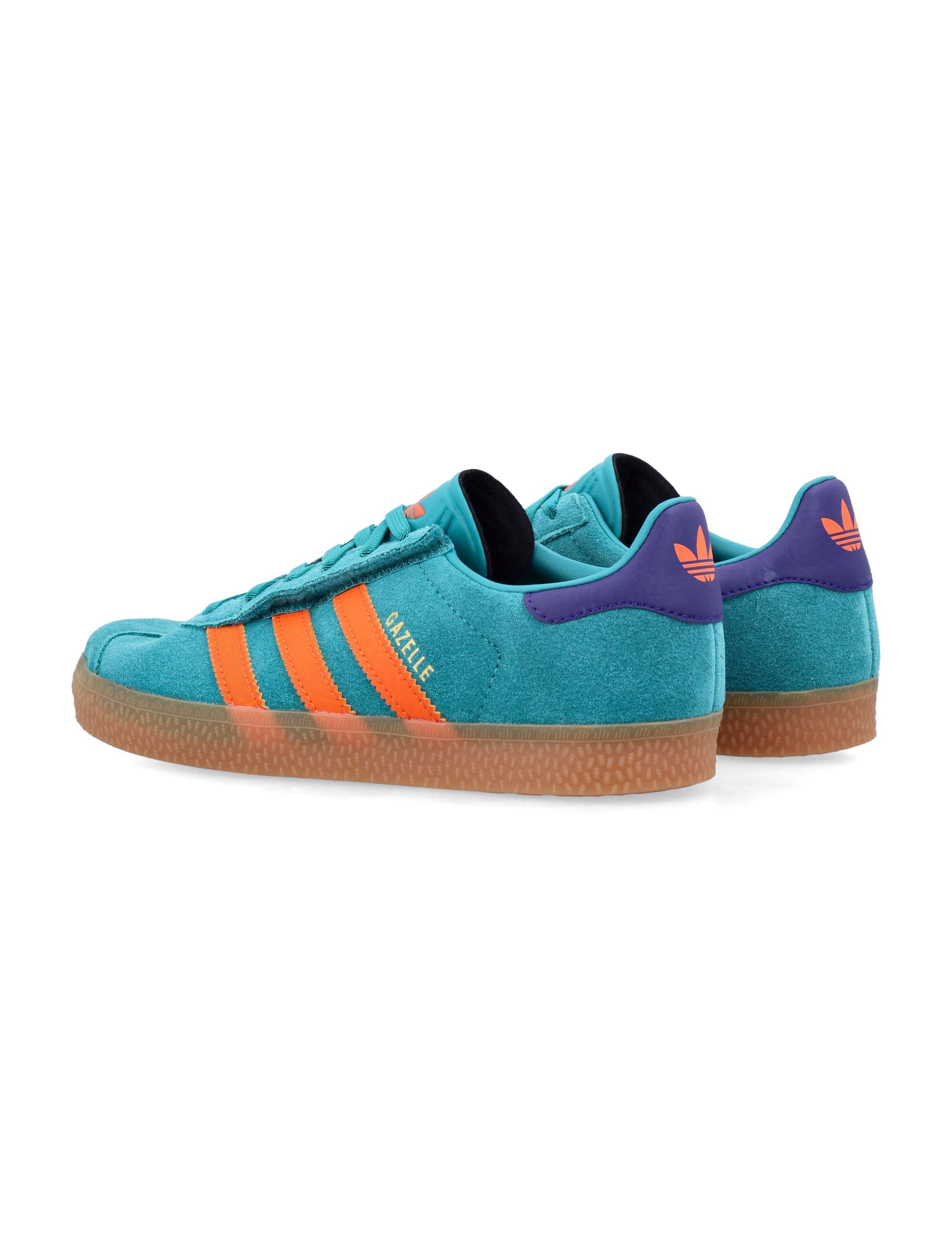 Kid - Gazelle leather sneakers Green/orange Sole