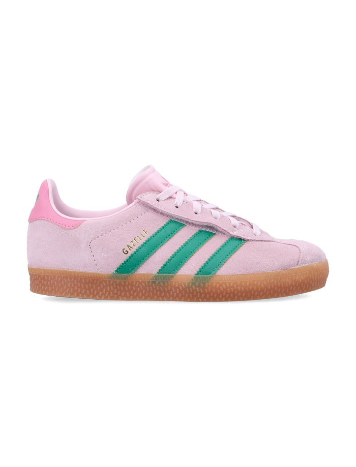 Kid - Adidas Gazelle with Elastic Lace Pink/green Upper Sneaker
