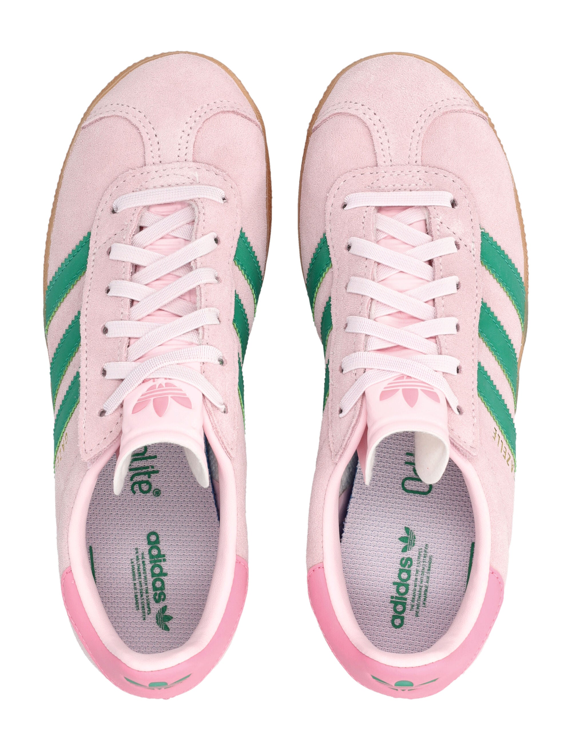 Kid - Adidas Gazelle with Elastic Lace Pink/green Upper Sneaker
