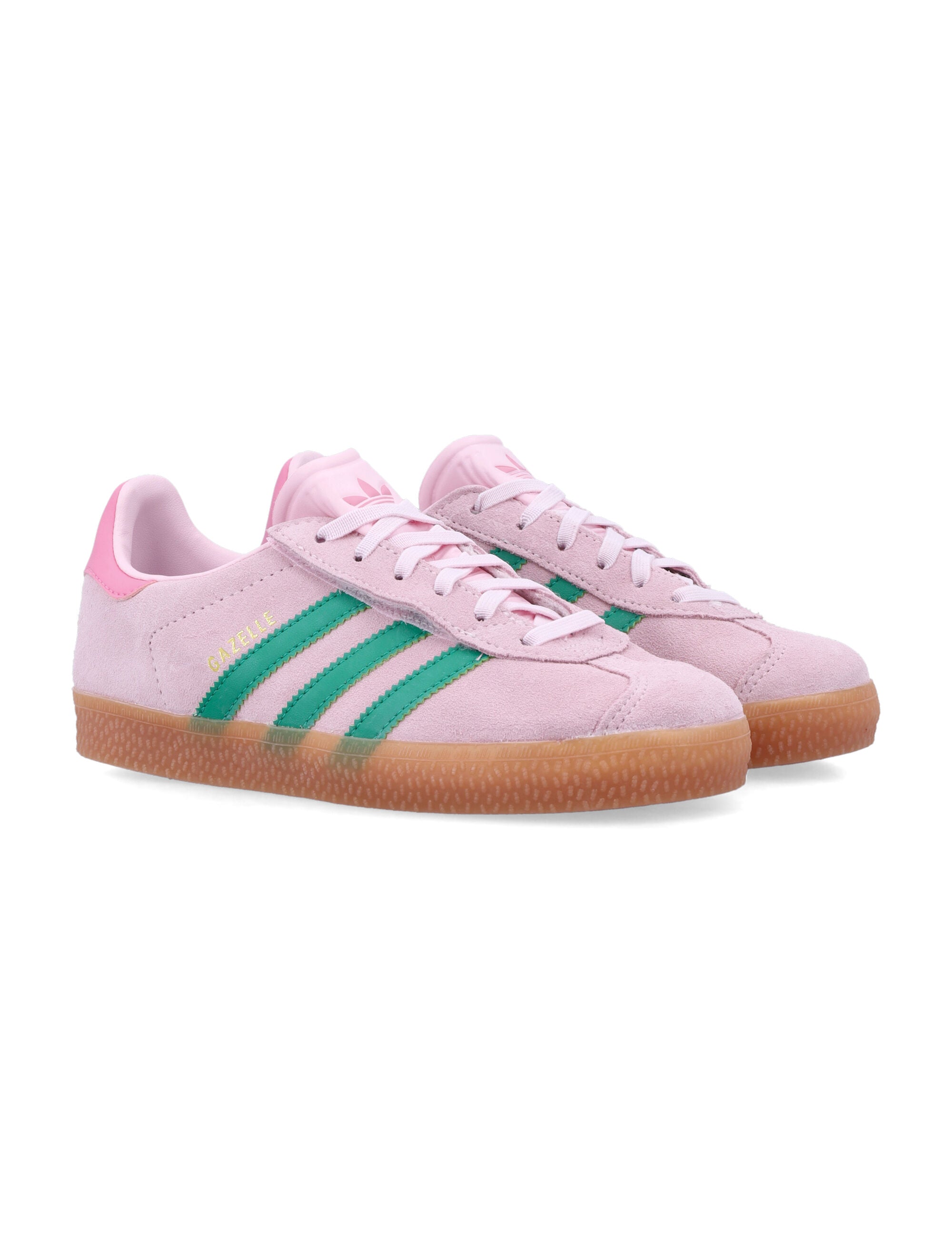 Kid - Adidas Gazelle with Elastic Lace Pink/green Upper Sneaker