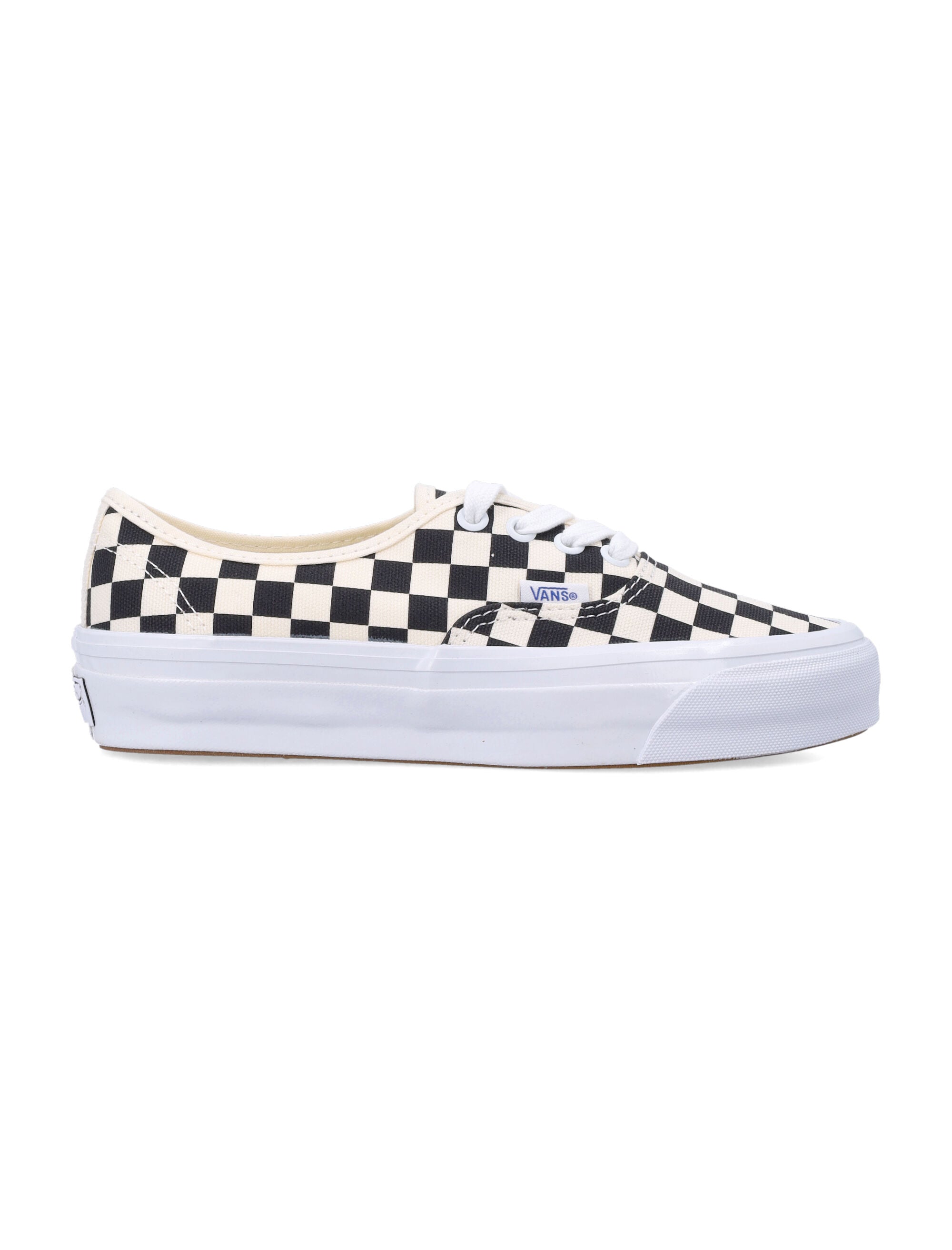 Vans Premium Authentic 44 Checkerboard shoes Black/off White Canvas Sole Sneaker
