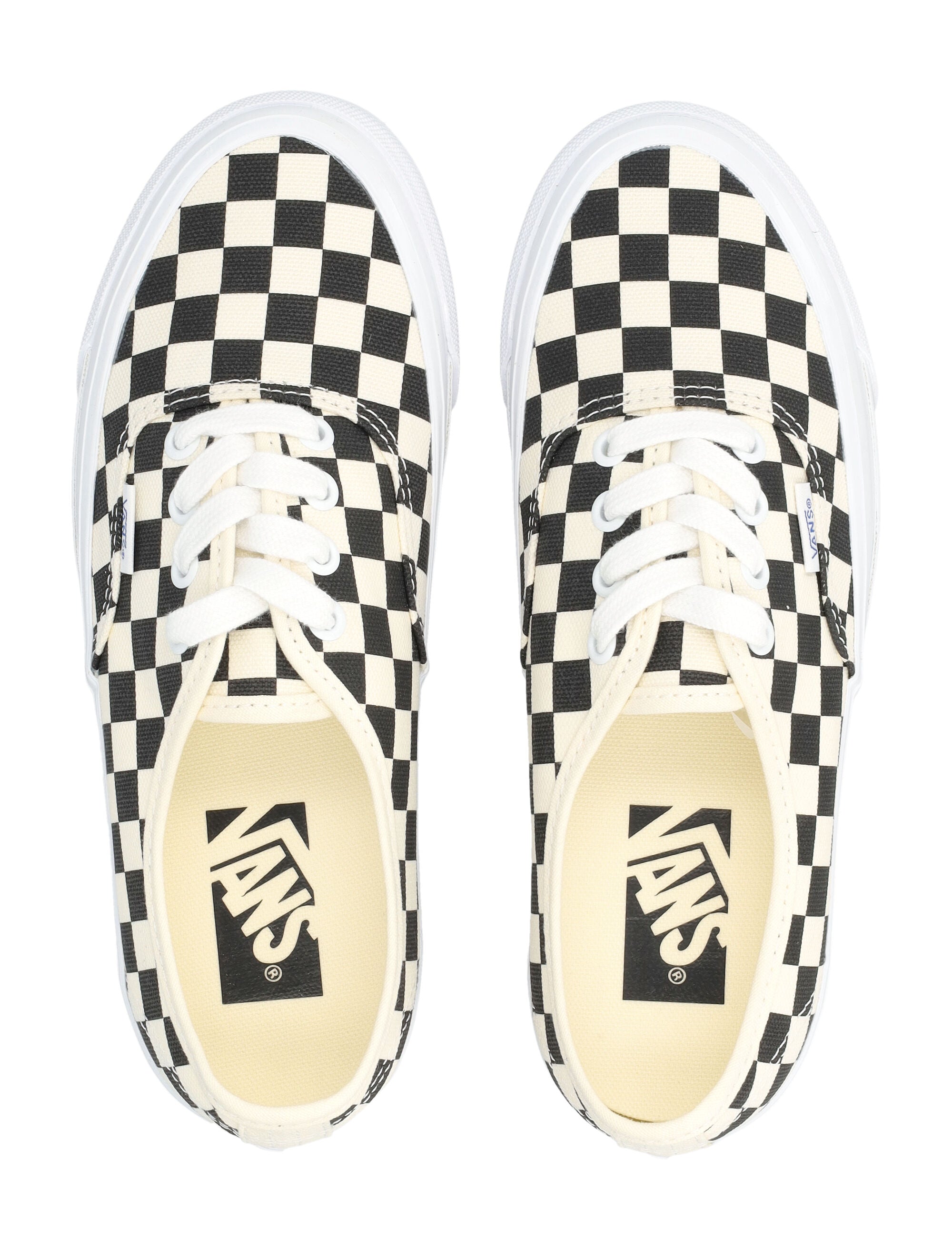 Vans Premium Authentic 44 Checkerboard shoes Black/off White Canvas Sole Sneaker