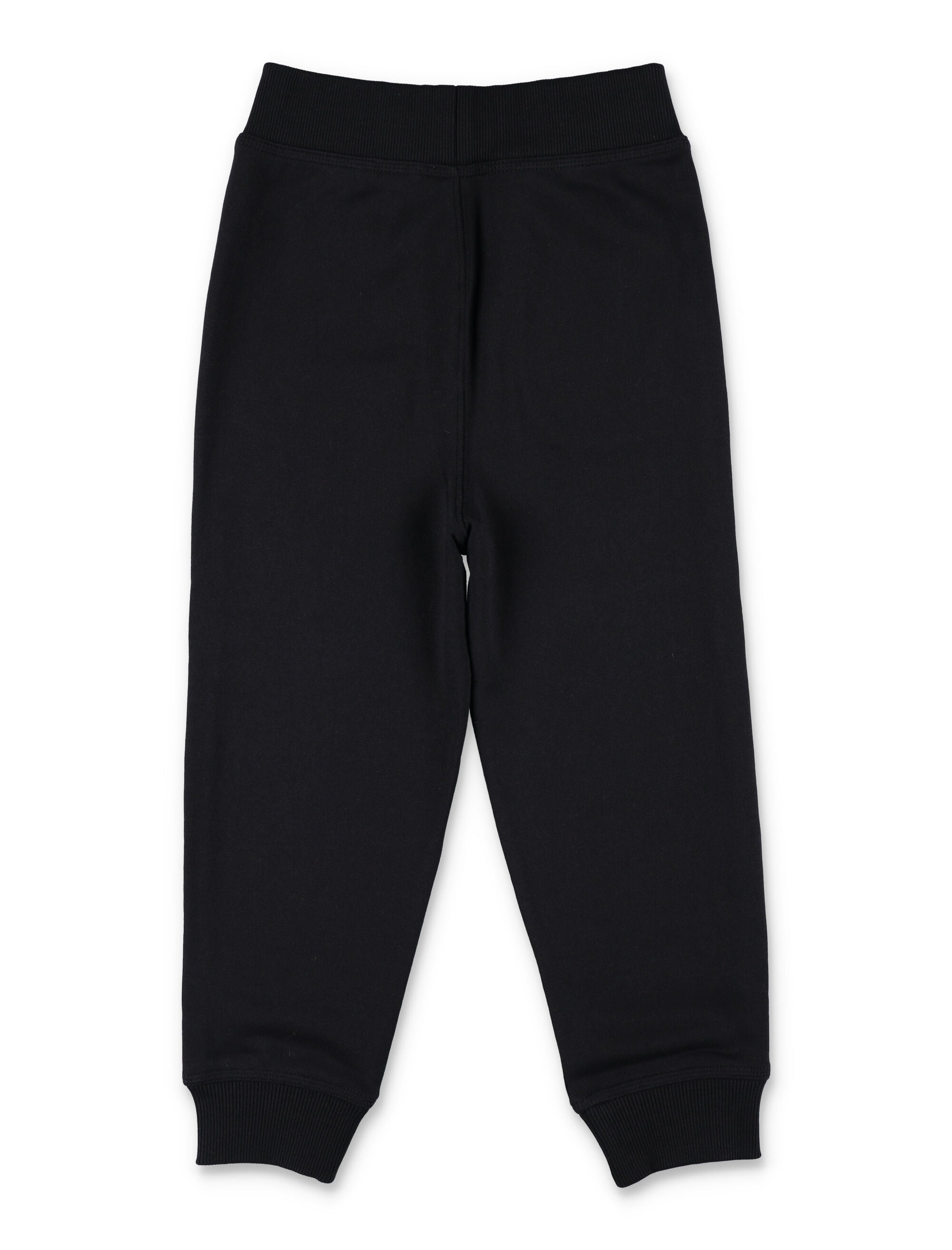 Kid - Burberry Joggers with Check Side Trim Black Cotton Sweatpants