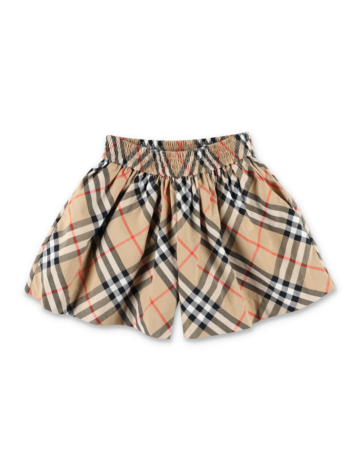 Kid - Burberry Check Cotton Poplin Shorts Sand Ip