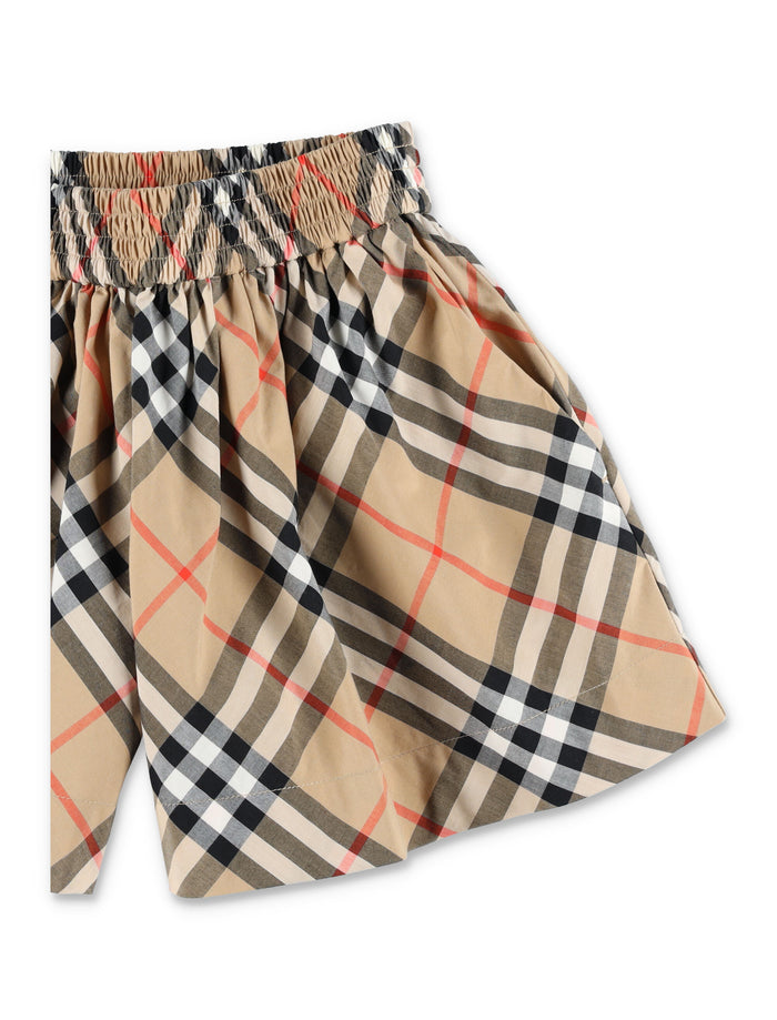Kid - Burberry Check Cotton Poplin Shorts Sand Ip
