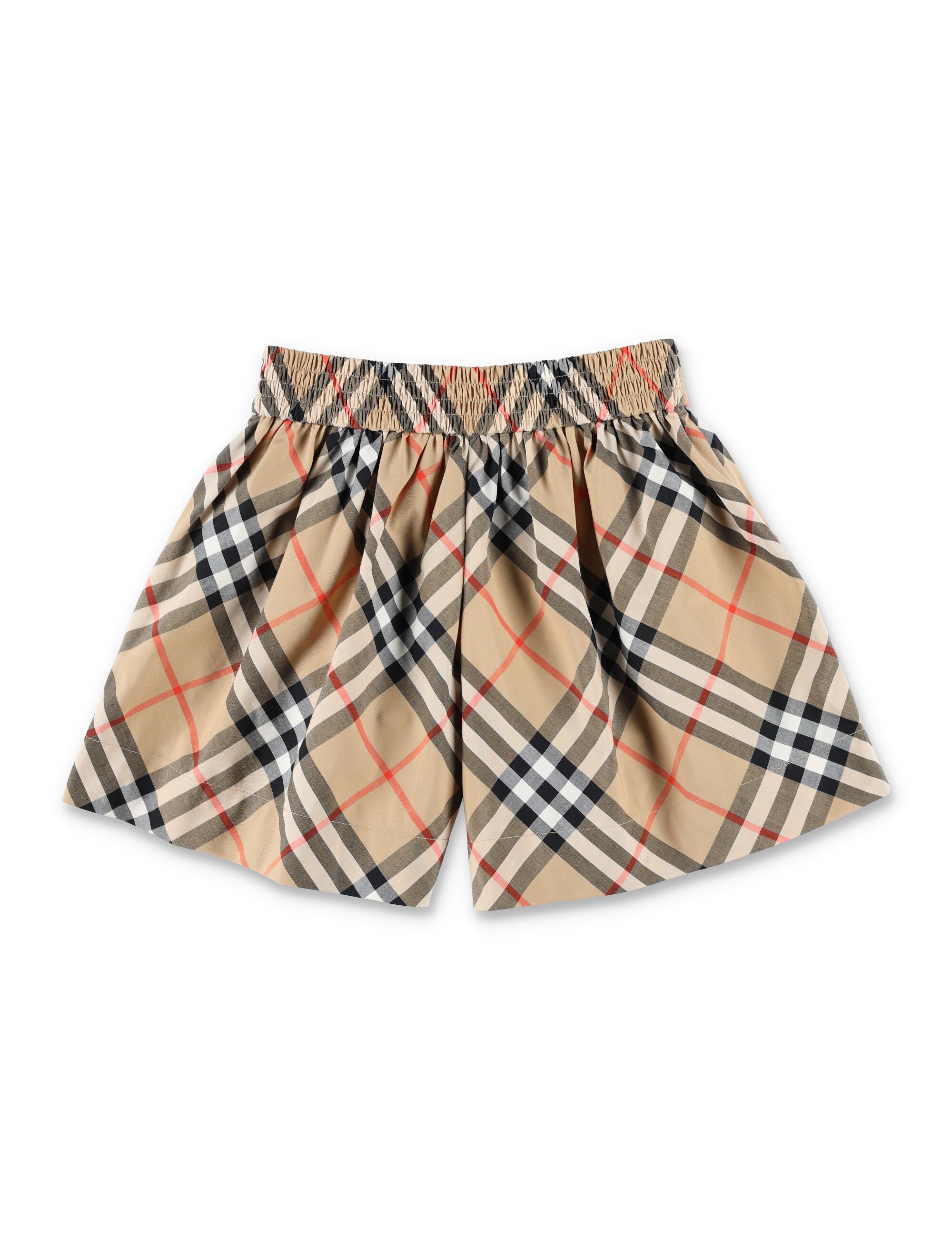 Kid - Burberry Check Cotton Poplin Shorts Sand Ip