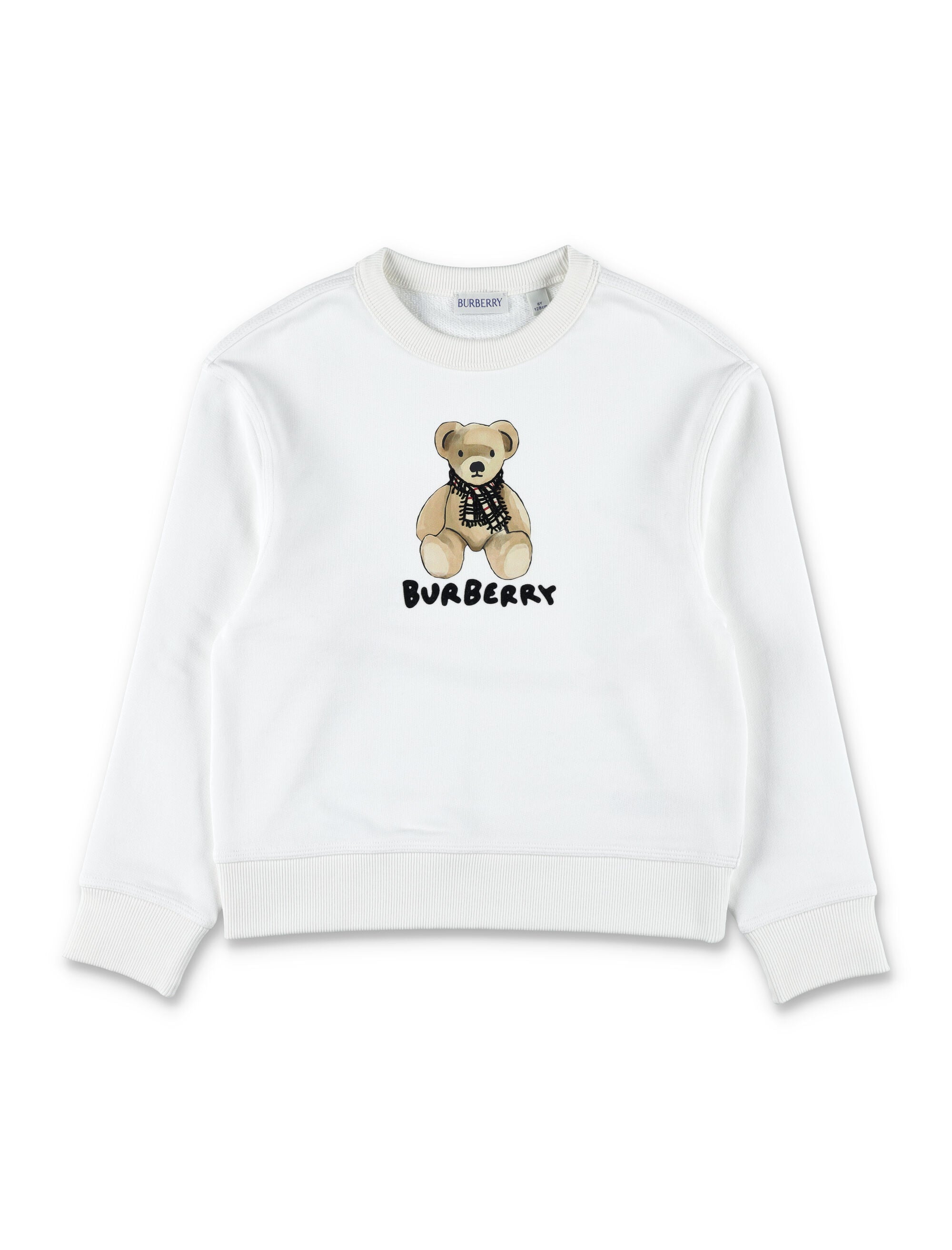 Kid - Burberry Thomas Bear Cotton Sweatshirt White