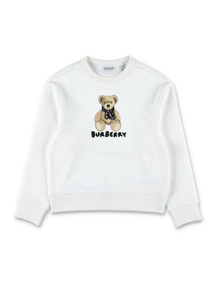 Kid - Burberry Thomas Bear Cotton Sweatshirt White
