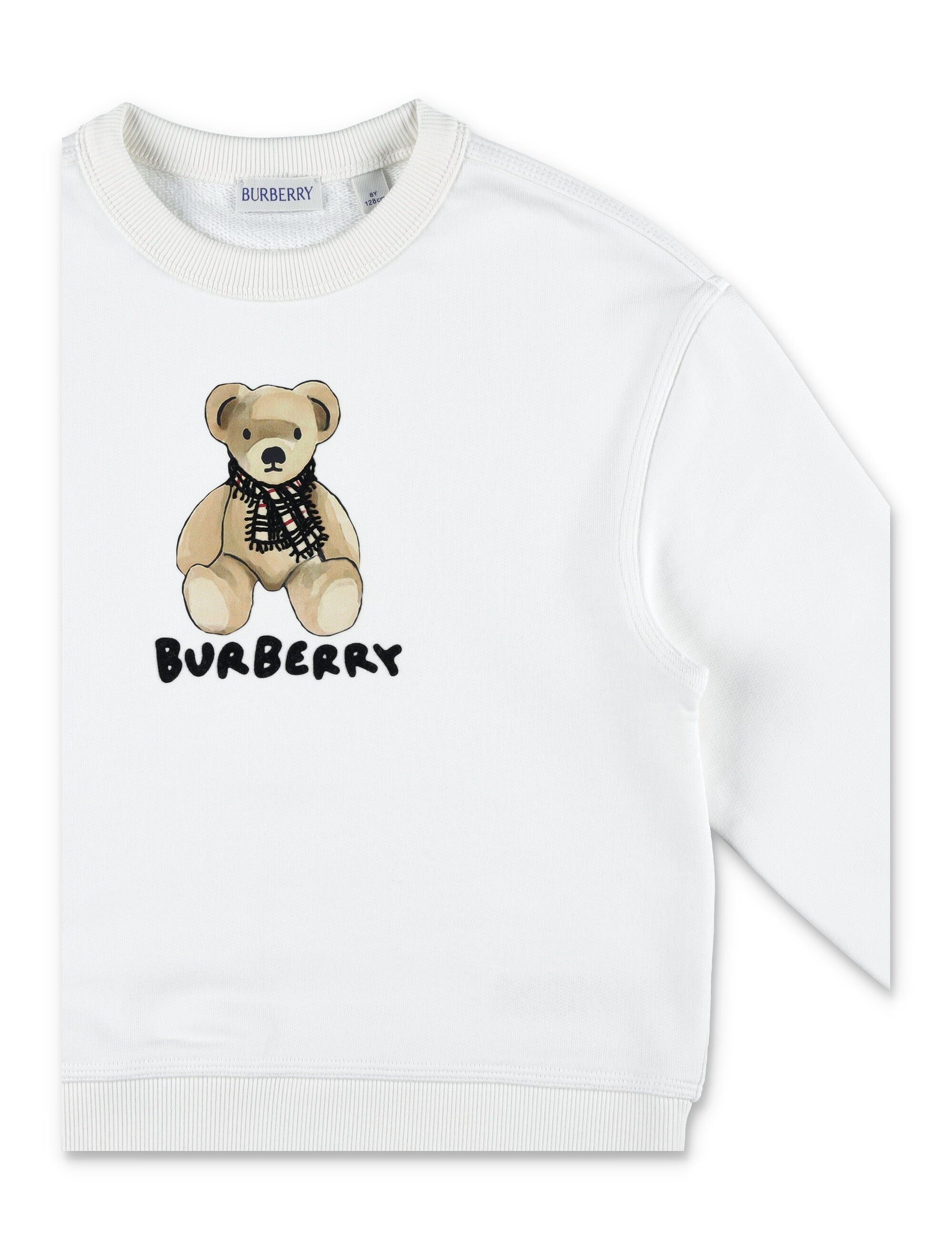 Kid - Burberry Thomas Bear Cotton Sweatshirt White