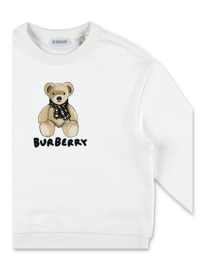 Kid - Burberry Thomas Bear Cotton Sweatshirt White