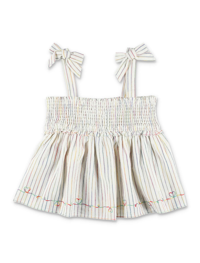Kid - Rhiannon denim top Rainbow Stripe Cotton
