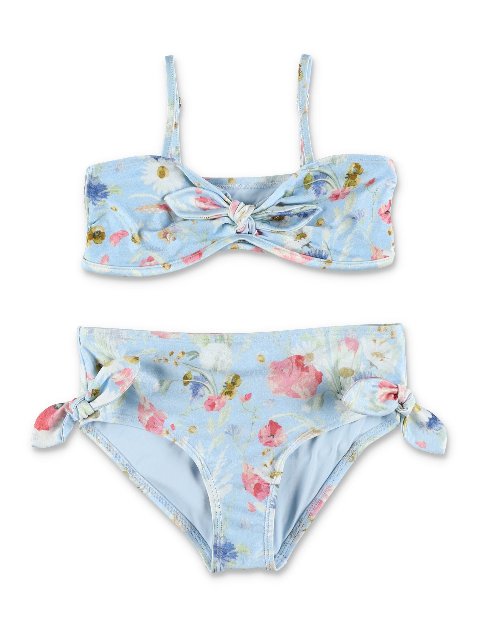 Kid - Lucky tie bikini Blue Floral Polyamide